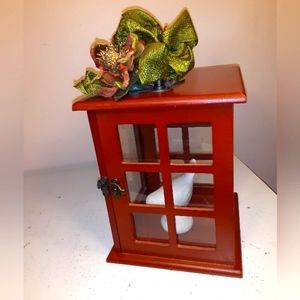 Decorative lantern box with ceramic bird
